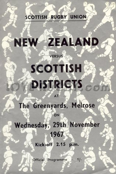 1967 Scottish Districts v New Zealand  Rugby Programme